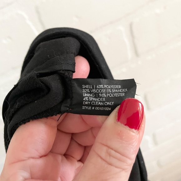 Club Monaco Women’s Dress Pants Black Wide leg Pockets Fluid Dide Stripes Sz 10 - Picture 11 of 12